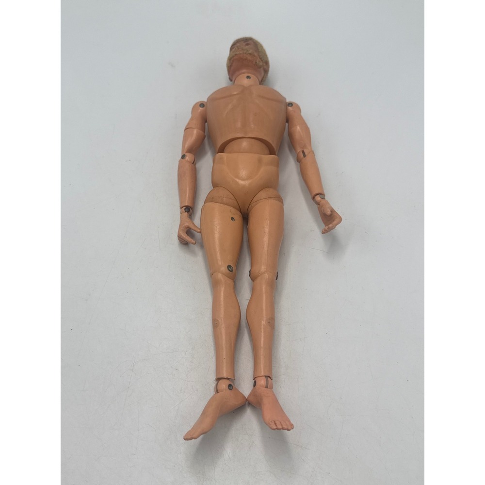 Vintage 1964 Hasbro GI Joe Action Figure Body Flocked Blonde Hair Beard 12 Inch